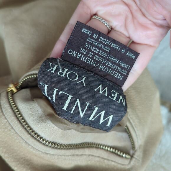 Winlit Vintage Brown Suede Leather Reversible Faux Fur Jacket Oversize Medium - Picture 11 of 12